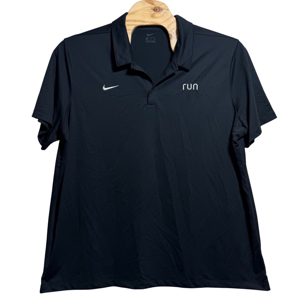 Nike Mens Run Dri-FIT Polo Shirt Black Short Sleeve CI4470-010 3XL